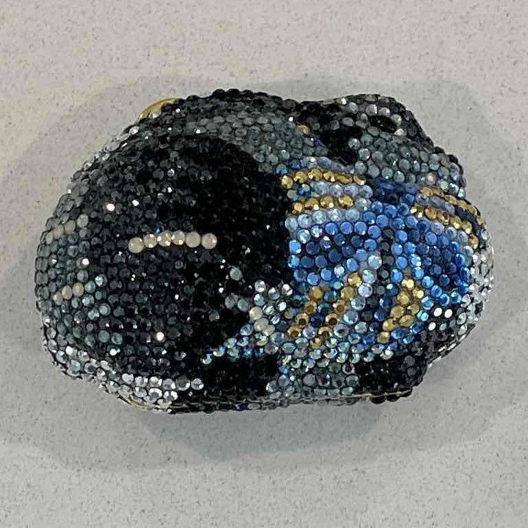 Judith Leiber Pillbox Bunny Rabbit Gold Plated Metal Swarovski Crystal Black
